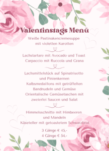 Valentinstags Menü